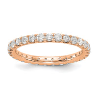 Load image into Gallery viewer, 14k Rose Gold Polished Size 7 U-Shared Prong 1 carat Diamond Complete Eternity Band
