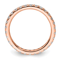 Load image into Gallery viewer, 14k Rose Gold Polished Size 8 U-Shared Prong 1 carat Diamond Complete Eternity Band
