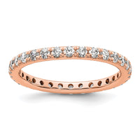 Load image into Gallery viewer, 14k Rose Gold Polished Size 8.5 U-Shared Prong 1 carat Diamond Complete Eternity Band
