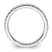 Load image into Gallery viewer, 14k White Gold Polished Size 8 U-Shared Prong 1 carat Diamond Complete Eternity Band
