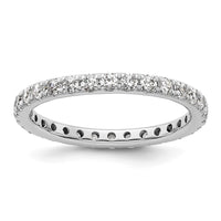 Load image into Gallery viewer, 14k White Gold Polished Size 8 U-Shared Prong 1 carat Diamond Complete Eternity Band
