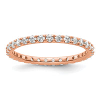 Load image into Gallery viewer, 14k Rose Gold Polished Size 9 U-Shared Prong 1 carat Diamond Complete Eternity Band
