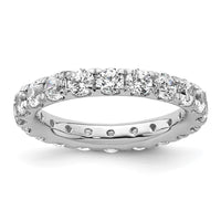 Load image into Gallery viewer, 14k White Gold Polished Size 5 U-Shared Prong 2 carat Diamond Complete Eternity Band
