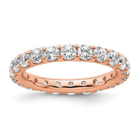 Load image into Gallery viewer, 14k Rose Gold Polished Size 6 U-Shared Prong 2 carat Diamond Complete Eternity Band
