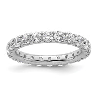 Load image into Gallery viewer, 14k White Gold Polished Size 6 U-Shared Prong 2 carat Diamond Complete Eternity Band
