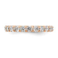 Load image into Gallery viewer, 14k Rose Gold Polished Size 7 U-Shared Prong 2 carat Diamond Complete Eternity Band
