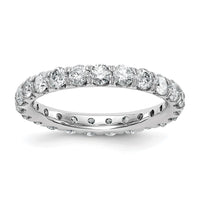 Load image into Gallery viewer, 14k White Gold Polished Size 7.5 U-Shared Prong 2 carat Diamond Complete Eternity Band
