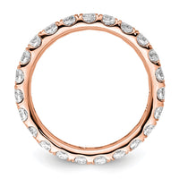 Load image into Gallery viewer, 14k Rose Gold Polished Size 8 U-Shared Prong 2 carat Diamond Complete Eternity Band
