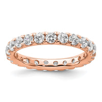Load image into Gallery viewer, 14k Rose Gold Polished Size 8.5 U-Shared Prong 2 carat Diamond Complete Eternity Band
