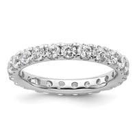 Load image into Gallery viewer, 14k White Gold Polished Size 8 U-Shared Prong 2 carat Diamond Complete Eternity Band
