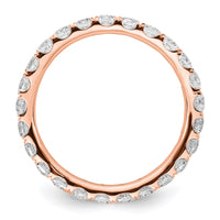Load image into Gallery viewer, 14k Rose Gold Polished Size 9 U-Shared Prong 2 carat Diamond Complete Eternity Band
