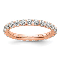 Load image into Gallery viewer, 14k Rose Gold Polished Size 9 U-Shared Prong 2 carat Diamond Complete Eternity Band
