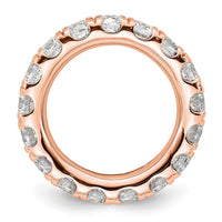 Load image into Gallery viewer, 14k Rose Gold Polished Size 4 U-Shared Prong 3 carat Diamond Complete Eternity Band
