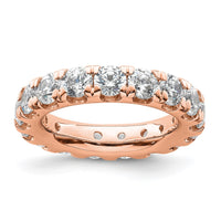 Load image into Gallery viewer, 14k Rose Gold Polished Size 4.5 U-Shared Prong 3 carat Diamond Complete Eternity Band
