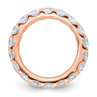 Load image into Gallery viewer, 14k Rose Gold Polished Size 5.5 U-Shared Prong 3 carat Diamond Complete Eternity Band
