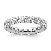 Load image into Gallery viewer, 14k White Gold Polished Size 6 U-Shared Prong 3 carat Diamond Complete Eternity Band
