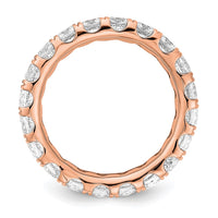 Load image into Gallery viewer, 14k Rose Gold Polished Size 7 U-Shared Prong 3 carat Diamond Complete Eternity Band
