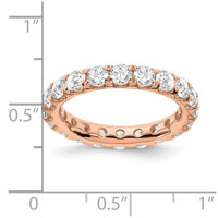 Load image into Gallery viewer, 14k Rose Gold Polished Size 7.5 U-Shared Prong 3 carat Diamond Complete Eternity Band
