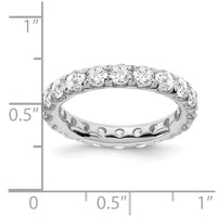 Load image into Gallery viewer, 14k White Gold Polished Size 7.5 U-Shared Prong 3 carat Diamond Complete Eternity Band
