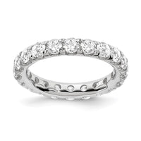 Load image into Gallery viewer, 14k White Gold Polished Size 7.5 U-Shared Prong 3 carat Diamond Complete Eternity Band
