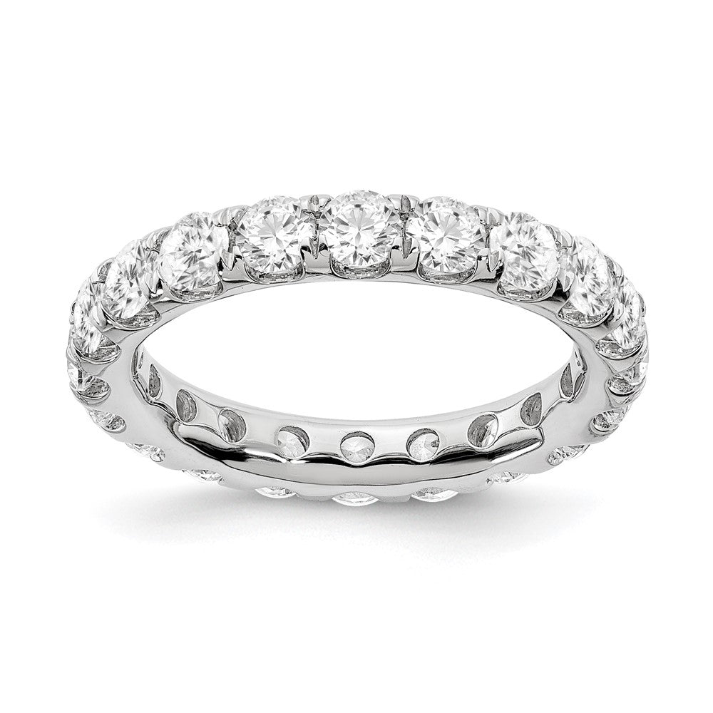 14k White Gold Polished Size 7.5 U-Shared Prong 3 carat Diamond Complete Eternity Band