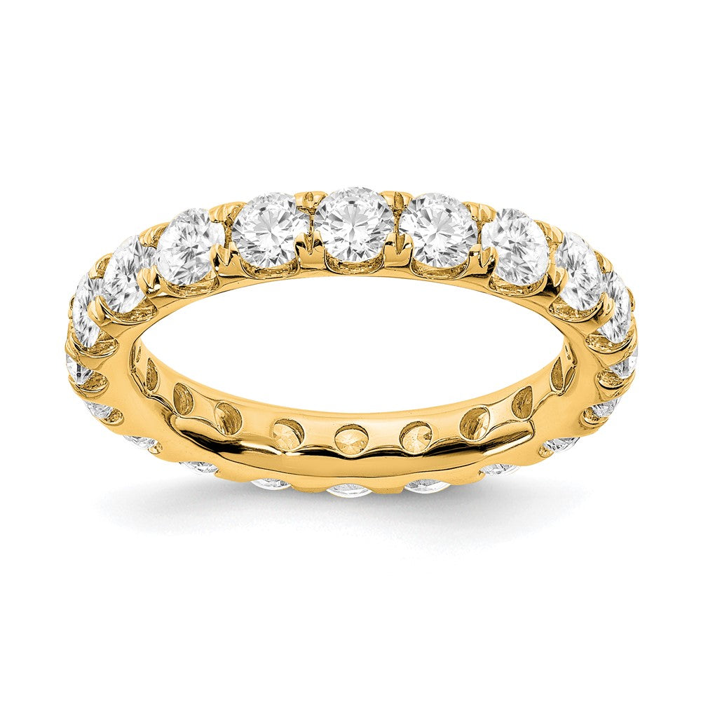14k Polished Size 7 U-Shared Prong 3 carat Diamond Complete Eternity Band