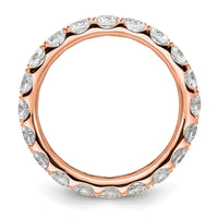 Load image into Gallery viewer, 14k Rose Gold Polished Size 8 U-Shared Prong 3 carat Diamond Complete Eternity Band
