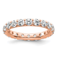 Load image into Gallery viewer, 14k Rose Gold Polished Size 8.5 U-Shared Prong 3 carat Diamond Complete Eternity Band
