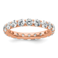 Load image into Gallery viewer, 14k Rose Gold Polished Size 9 U-Shared Prong 3 carat Diamond Complete Eternity Band
