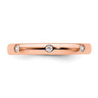 Load image into Gallery viewer, 14k Rose Gold Polished Size 4.5 Bezel-set 1/10 carat Diamond Complete Eternity Band

