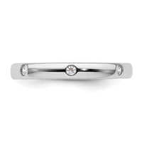 Load image into Gallery viewer, 14k White Gold Polished Size 4 Bezel-set 1/10 carat Diamond Complete Eternity Band
