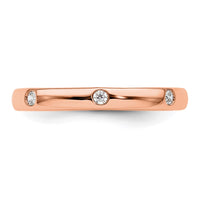 Load image into Gallery viewer, 14k Rose Gold Polished Size 5 Bezel-set 1/10 carat Diamond Complete Eternity Band
