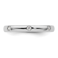 Load image into Gallery viewer, 14k White Gold Polished Size 5 Bezel-set 1/10 carat Diamond Complete Eternity Band
