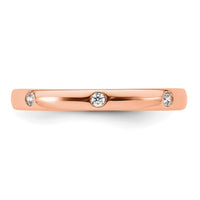 Load image into Gallery viewer, 14k Rose Gold Polished Size 6 Bezel-set 1/10 carat Diamond Complete Eternity Band
