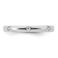 Load image into Gallery viewer, 14k White Gold Polished Size 6.5 Bezel-set 1/10 carat Diamond Complete Eternity Band
