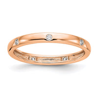 Load image into Gallery viewer, 14k Rose Gold Polished Size 7 Bezel-set 1/10 carat Diamond Complete Eternity Band
