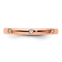 Load image into Gallery viewer, 14k Rose Gold Polished Size 8 Bezel-set 1/10 carat Diamond Complete Eternity Band
