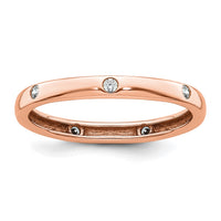 Load image into Gallery viewer, 14k Rose Gold Polished Size 8.5 Bezel-set 1/10 carat Diamond Complete Eternity Band
