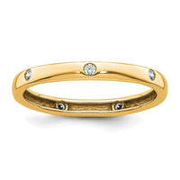 Load image into Gallery viewer, 14k Polished Size 8 Bezel-set 1/10 carat Diamond Complete Eternity Band
