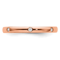 Load image into Gallery viewer, 14k Rose Gold Polished Size 9 Bezel-set 1/10 carat Diamond Complete Eternity Band
