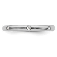 Load image into Gallery viewer, 14k White Gold Polished Size 9 Bezel-set 1/10 carat Diamond Complete Eternity Band
