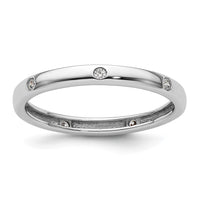 Load image into Gallery viewer, 14k White Gold Polished Size 9 Bezel-set 1/10 carat Diamond Complete Eternity Band
