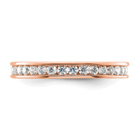 Load image into Gallery viewer, 14k Rose Gold Polished Size 4.5 Channel-set 1/2 carat Diamond Complete Eternity Band
