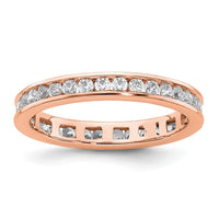 Load image into Gallery viewer, 14k Rose Gold Polished Size 4.5 Channel-set 1/2 carat Diamond Complete Eternity Band
