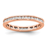 Load image into Gallery viewer, 14k Rose Gold Polished Size 6 Channel-set 1/2 carat Diamond Complete Eternity Band
