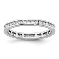 Load image into Gallery viewer, 14k White Gold Polished Size 6 Channel-set 1/2 carat Diamond Complete Eternity Band
