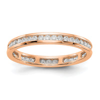 Load image into Gallery viewer, 14k Rose Gold Polished Size 7.5 Channel-set 1/2 carat Diamond Complete Eternity Band
