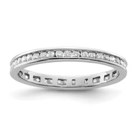 Load image into Gallery viewer, 14k White Gold Polished Size 8 Channel-set 1/2 carat Diamond Complete Eternity Band
