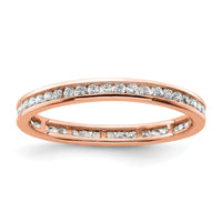 Load image into Gallery viewer, 14k Rose Gold Polished Size 9 Channel-set 1/2 carat Diamond Complete Eternity Band
