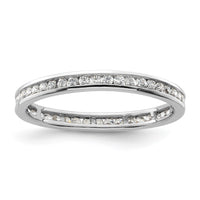 Load image into Gallery viewer, 14k White Gold Polished Size 9 Channel-set 1/2 carat Diamond Complete Eternity Band
